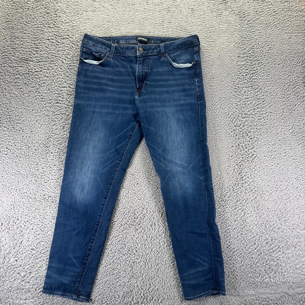Express Jeans Mens 36x28 Blue Cotton Denim Straight Leg Faded Travel Workwear
